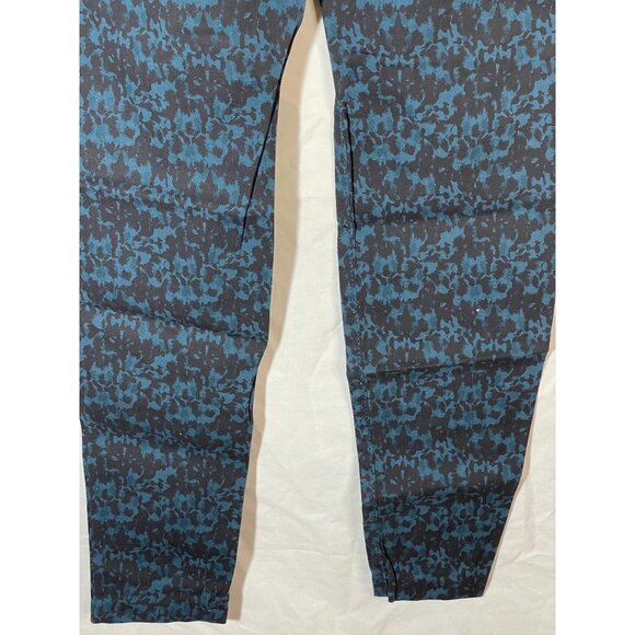 H& M pants blue black side zipper pleats skinny legs cotton blend size 4 READ - Picture 6 of 9